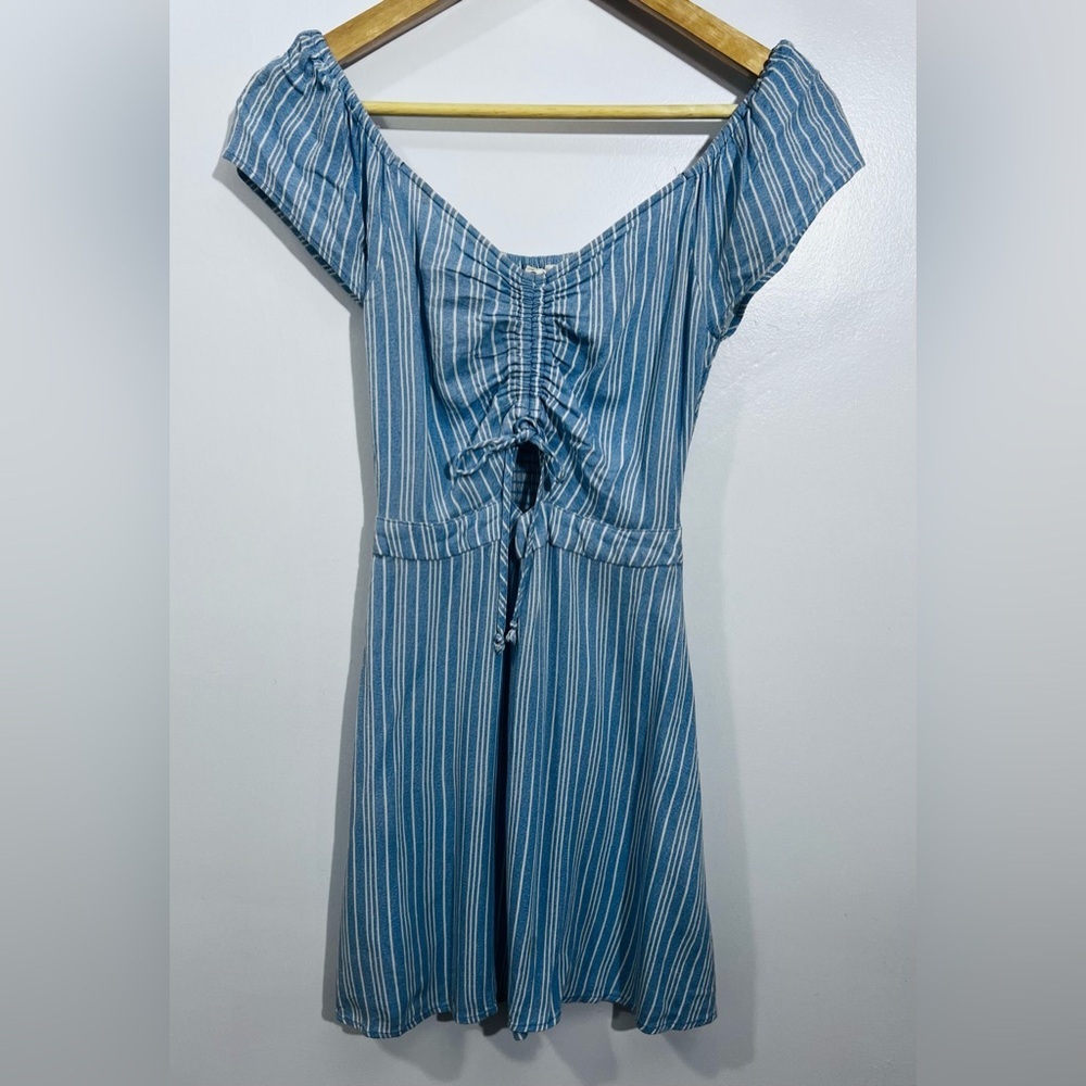 Chic Blue and White Striped Dress